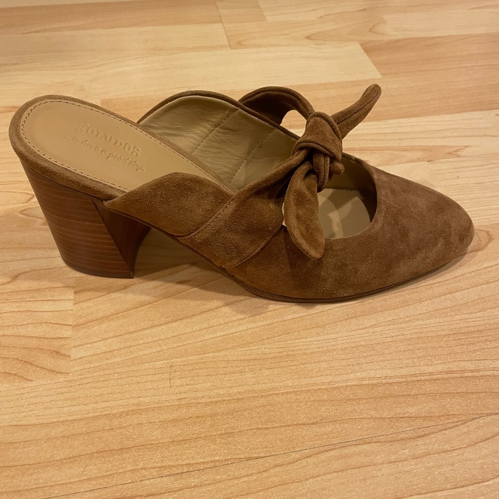 Soludos Heels - Lani Bow Suede Mule - Size 10